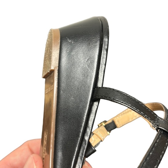 TALBOTS | Strappy Braided Sandals Wedges Criss Cross Black Patent Leather 6 - Picture 14 of 16